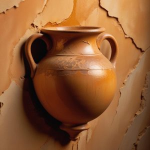 Carved stone relief: a tipped amphora pouring a stream of water into a wide basin