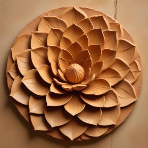 Carved stone relief: a single lotus at the centre of wide spreading concentric ripples